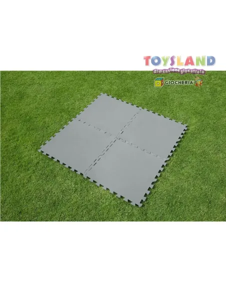 TAPPETINO BASE MORBIDO 9 PZ 50x50 cm GRIGIO (58639)