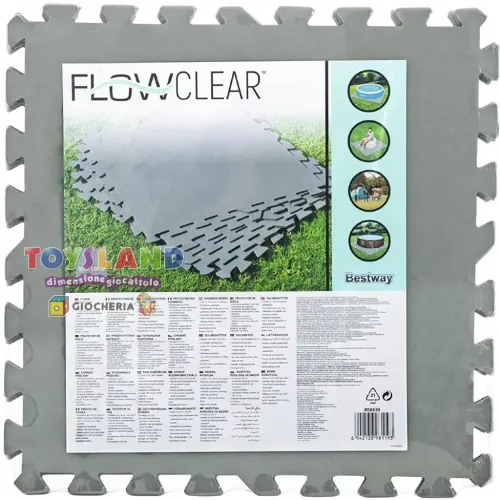 TAPPETINO BASE MORBIDO 9 PZ 50x50 cm GRIGIO (58639)