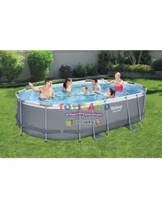 PISCINA OVALE POWER STEEL 488x305x107 CM + SCALA + DOSATORE (56448-3) 2