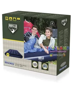 AIRBED BLU FLOCCATO MATRIMONIALE 191x137x2 cm (67002)