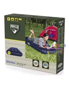 AIRBED BLU FLOCCATO SINGOLO 185x76x22 (67000-4) 2
