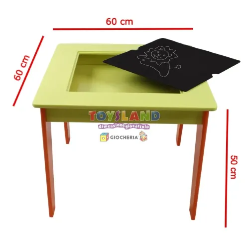 TAVOLO C/LAVAGNA + 2SEDIE GIUNGLA (GGI190414)