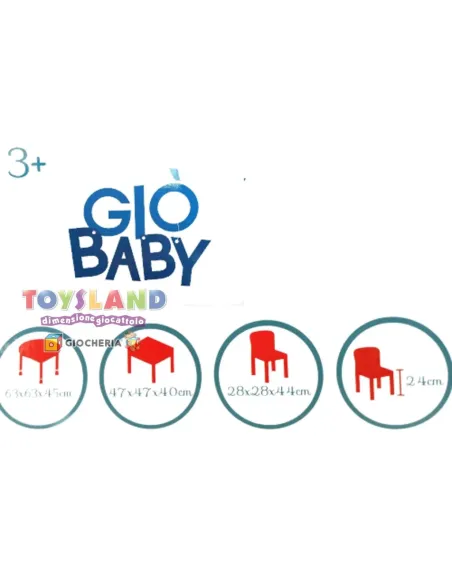 TAVOLO COSTRUZIONI con 2 SEDIE (GGI200143)