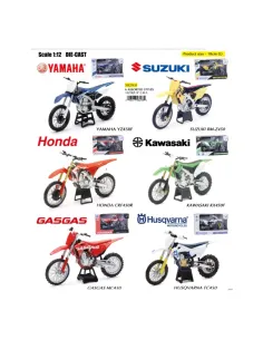 MODELLINO MOTO 1:12 DIECAST JAPAN DIRT BIKES (58293)