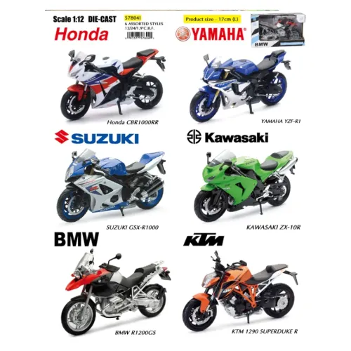 MODELLINO MOTO 1:12 DIE CAST STREET BIKE...