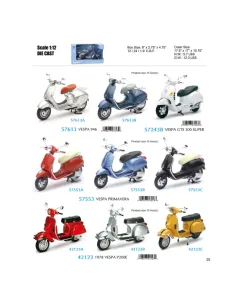 MODELLINO MOTO 1:12 DIECAST VESPA MODELS in ASSORTIMENTO...