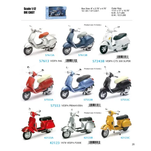 MODELLINO MOTO 1:12 DIECAST VESPA MODELS in...