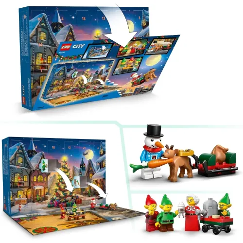 LEGO City Calendario dell'Avvento con tappeto da gioco