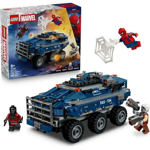 LEGO Marvel Spider-Man Inseguimento del trasportatore 76349, confezione