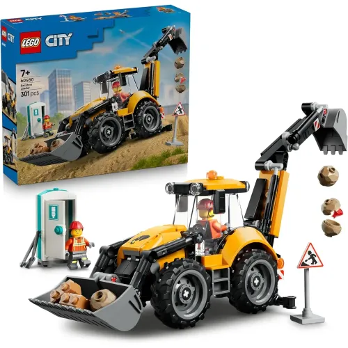 LEGO City Scavatrice da cantiere gialla 60480, confezione