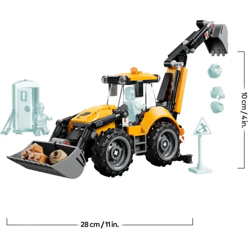 LEGO scavatrice gialla costruita