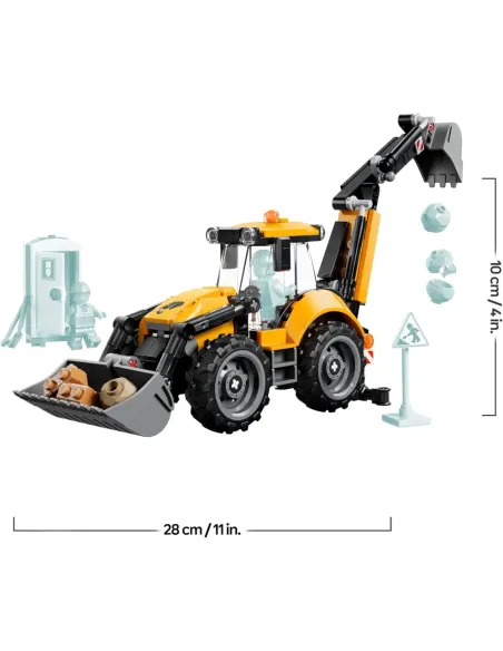 LEGO scavatrice gialla costruita