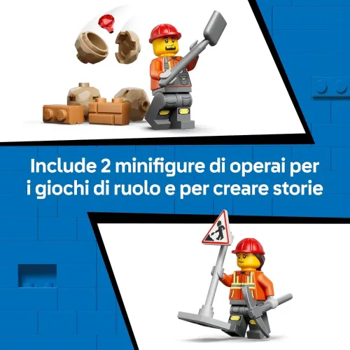 LEGO scavatrice con benna e braccio