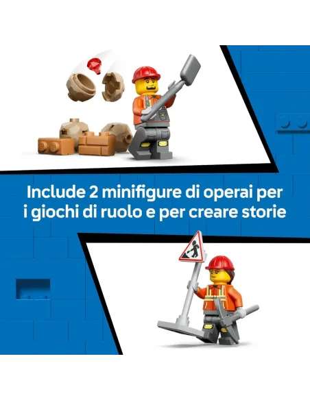 LEGO scavatrice con benna e braccio