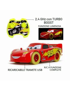 Jada Disney Cars Saetta McQueen Glow Racer radiocomandata...