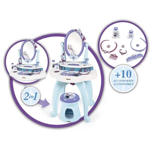 Smoby Frozen specchiera 2 in 1 con sgabello e...