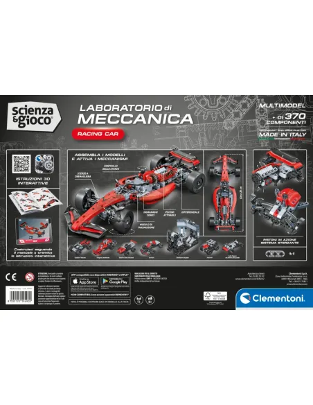 Clementoni Scienza e Gioco Build Auto da Corsa laboratorio di meccanica 370 pezzi
