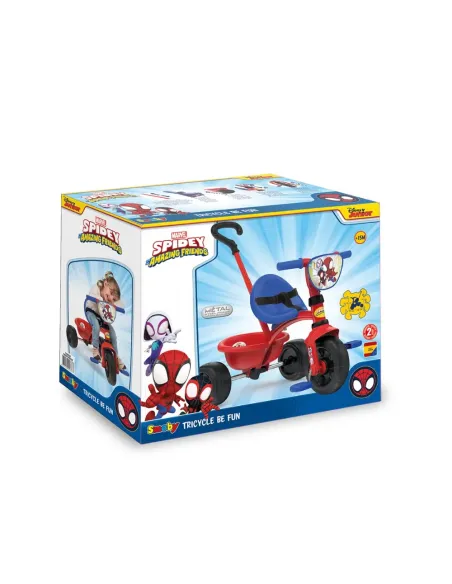 Triciclo Smoby Be Move Spidey evolutivo con maniglione parentale