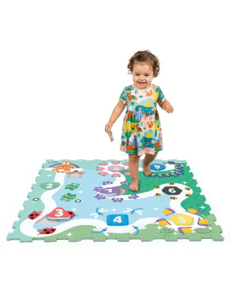 Clementoni Baby 1-2-3 Zoo tappeto puzzle in EVA 90x90 cm con numeri e animali