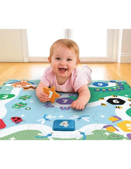 Clementoni Baby 1-2-3 Zoo tappeto puzzle in EVA 90x90 cm con numeri e animali
