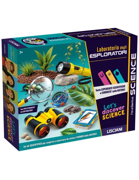 Lisciani I'm a Genius Laboratorio degli Esploratori kit natura con binocolo e bussola