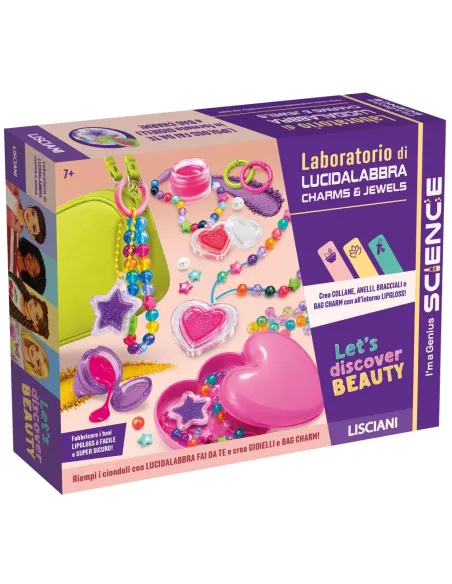 Lisciani I'm a Genius Laboratorio di Lucidalabbra Charms & Jewels fai da te