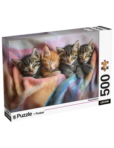 Puzzle 500 pezzi Gattini Lisciani Super Shine con poster 70x50 cm