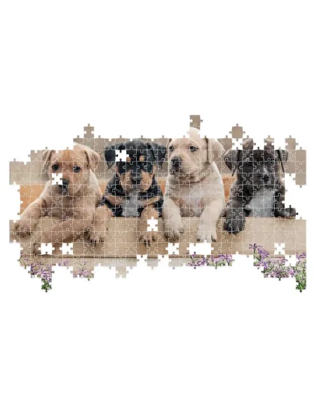 Puzzle 500 pezzi Cuccioli di cane Lisciani Super Shine con poster 70x50 cm