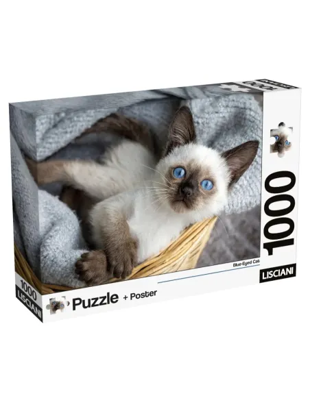 Puzzle 1000 pezzi Gattino siamese Lisciani Super Shine con poster 70x50 cm