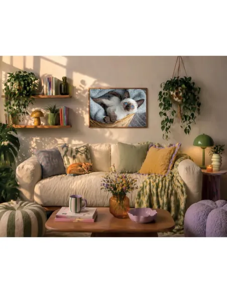 Puzzle 1000 pezzi Gattino siamese Lisciani Super Shine con poster 70x50 cm