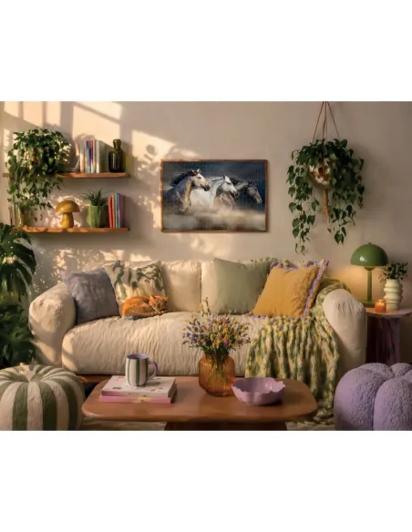 Puzzle 1000 pezzi Cavalli al galoppo Lisciani Super Shine con poster 70x50 cm