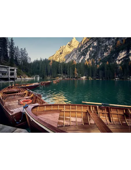 Puzzle 1000 pezzi Dolomiti Lago di Braies Lisciani Super Shine con poster 70x50 cm