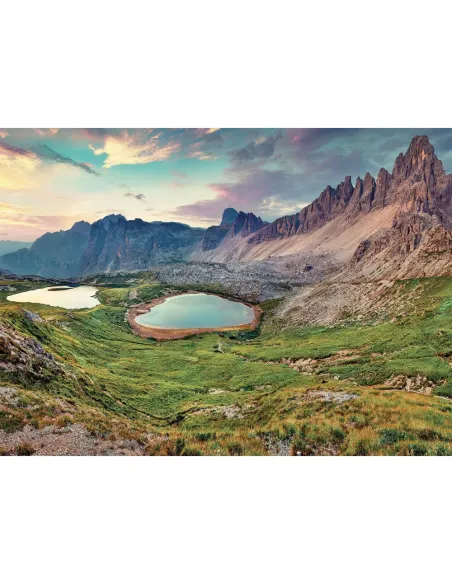 Puzzle 1000 pezzi Dolomiti Lago di Braies Lisciani Super Shine con poster 70x50 cm