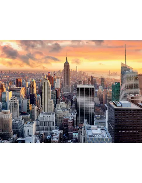 Puzzle 1000 pezzi New York skyline al tramonto Lisciani Super Shine con poster 70x50 cm