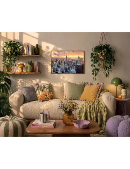 Puzzle 1000 pezzi New York skyline al tramonto Lisciani Super Shine con poster 70x50 cm