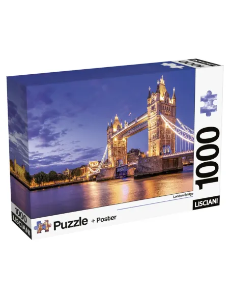 Puzzle 1000 pezzi Londra Tower Bridge Lisciani Super Shine con poster 70x50 cm