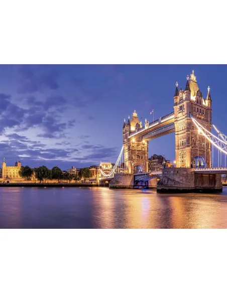 Puzzle 1000 pezzi Londra Tower Bridge Lisciani Super Shine con poster 70x50 cm