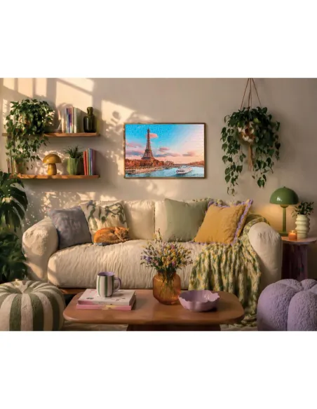 Puzzle 1000 pezzi Parigi Torre Eiffel Lisciani Super Shine con poster 70x50 cm