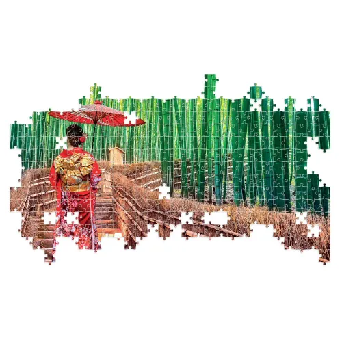 Puzzle 1000 pezzi Giappone foresta di bambù di...