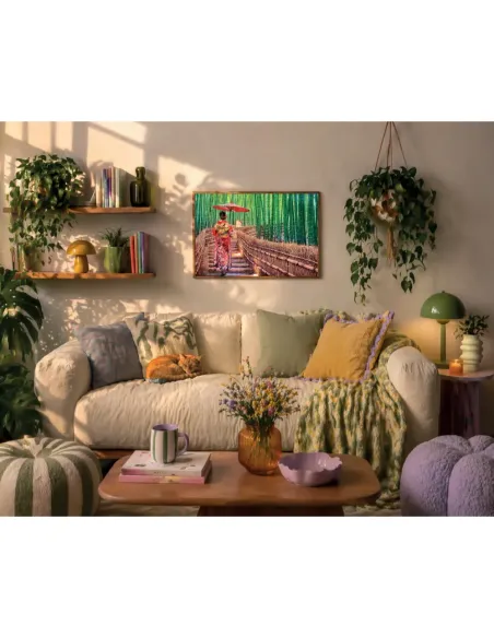 Puzzle 1000 pezzi Giappone foresta di bambù di Kyoto Lisciani Super Shine con poster 70x50 cm