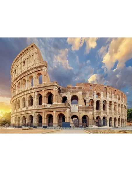 Puzzle 1500 pezzi Roma Colosseo al tramonto Lisciani Super Shine con poster