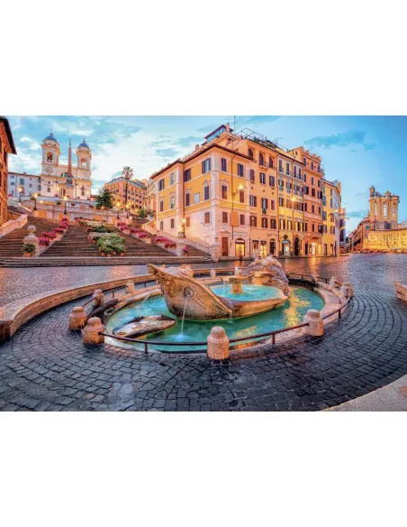 Puzzle 1500 pezzi Roma Colosseo al tramonto Lisciani Super Shine con poster