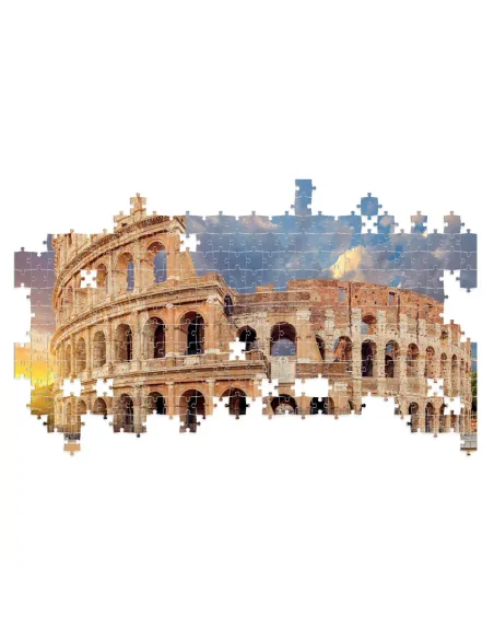 Puzzle 1500 pezzi Roma Colosseo al tramonto Lisciani Super Shine con poster
