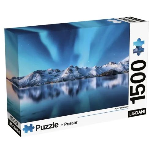Puzzle 1500 pezzi Aurora Boreale sul fiordo...