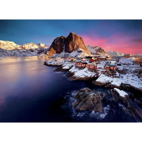 Puzzle 1500 pezzi Aurora Boreale sul fiordo...