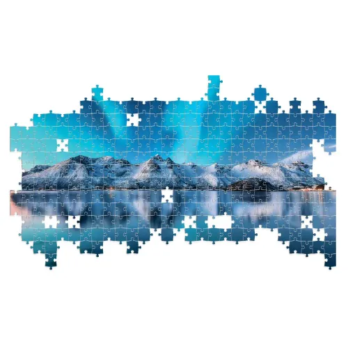 Puzzle 1500 pezzi Aurora Boreale sul fiordo...