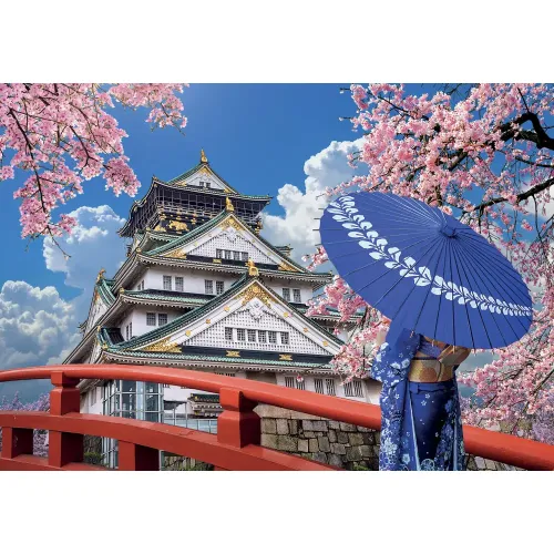 Puzzle 500 pezzi Giappone ciliegi in fiore a...