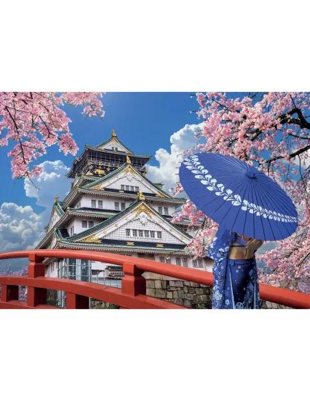 Puzzle 500 pezzi Giappone ciliegi in fiore a Osaka Lisciani Super Shine con poster