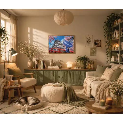 Puzzle 500 pezzi Giappone ciliegi in fiore a...