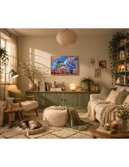 Puzzle 500 pezzi Giappone ciliegi in fiore a Osaka Lisciani Super Shine con poster